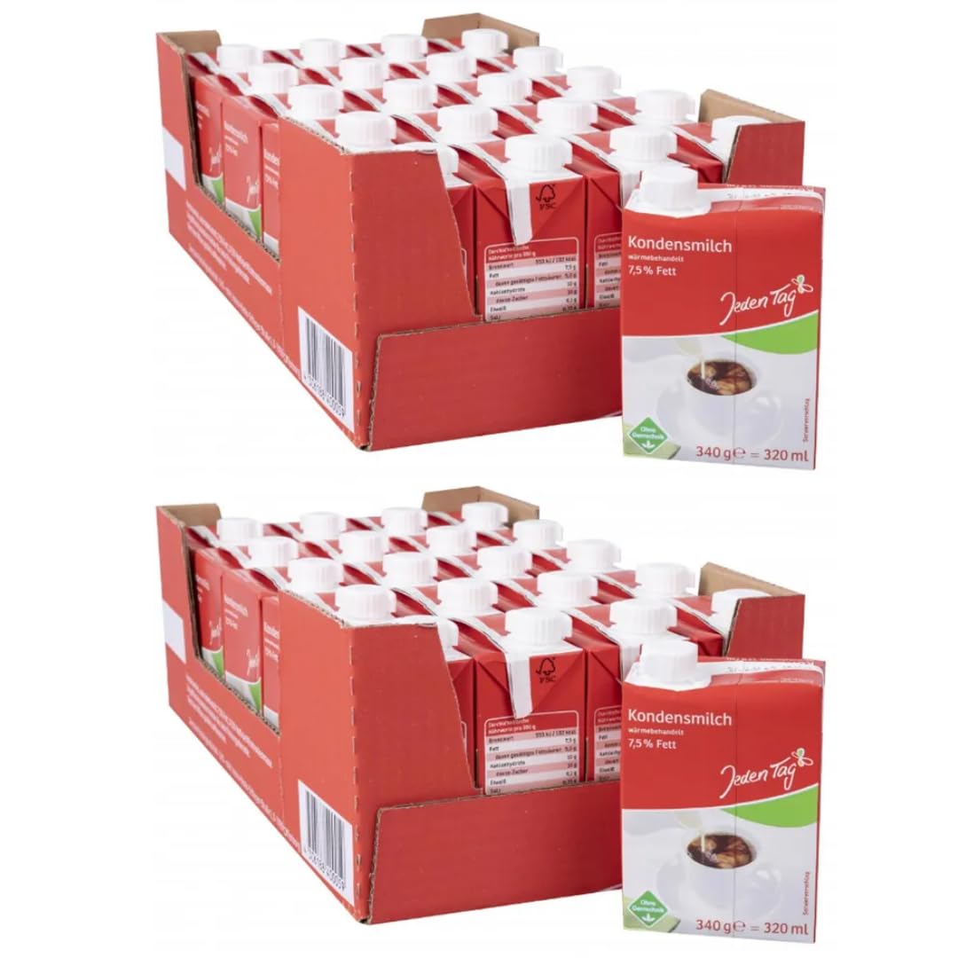 Jeden Tag Kondensmilch Kaffeetraum 7,5% Fett im 320 Mililiter x 40 STÜCK mit Pufai Grocery Gratis