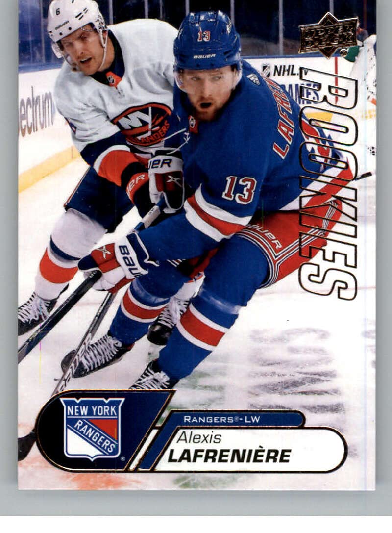 Amazon.com: 2020-21 Upper Deck NHL Star Rookies Box Set #1 Alexis Lafreniere  RC Rookie Card New York Rangers Official NHL Trading Card in Raw (NM Near  Mint or Better) : Collectibles &