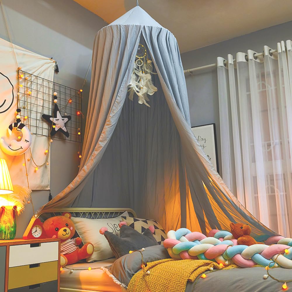 Ciel De Lit Princesse Surwin - Moustiquaire Baldaquin Rose, 250cm Haut, Décoration Chambre Enfant