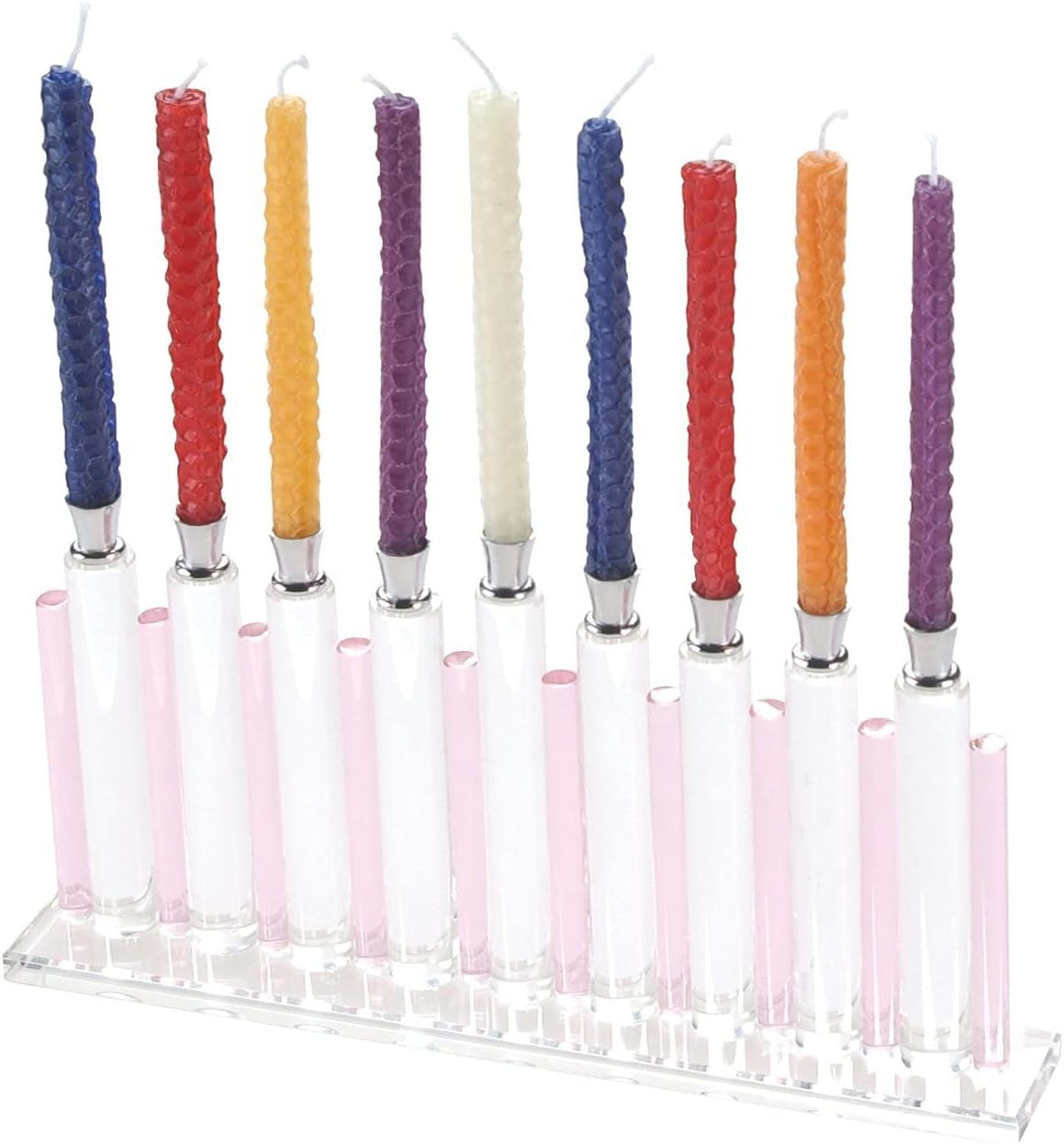 Israel Giftware Design Crystal Menorah Color: Pink