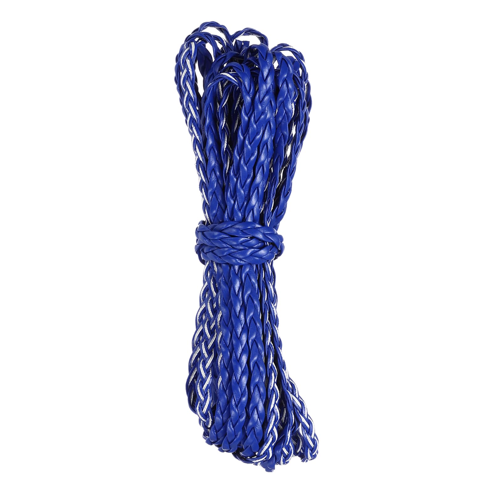 Rebower Flat Braided Leather Cord 5mm Braided Cording 5m Deep Blue Leather Craft Strip for Jewelry Making Necklaces
