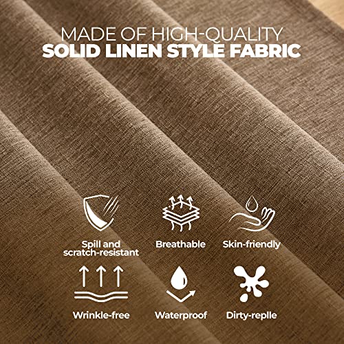 Waterproof-Linen-Tablecloth-for-Dining-Room-Rustic-Farmhouse-Tablecloth-for-Room-Decor-Outdoor-Tablecloth-for-Party-Wedding-Picnics-PatioOblong-60-x-120-Inch-10-12-Seats-Coffee Waterproof Linen Tablecloth for Dining Room Rustic Farmhouse Tablecloth for Room Decor Outdoor Tablecloth for Party Wedding Picnics PatioOblong 60 x 120 Inch 10 12 Seats Coffee