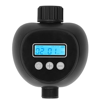 Ketsicart Automatic Watering Controller, Waterproof Filtration Automatic Hose End Timer Black Intelligent Timing for Balcony