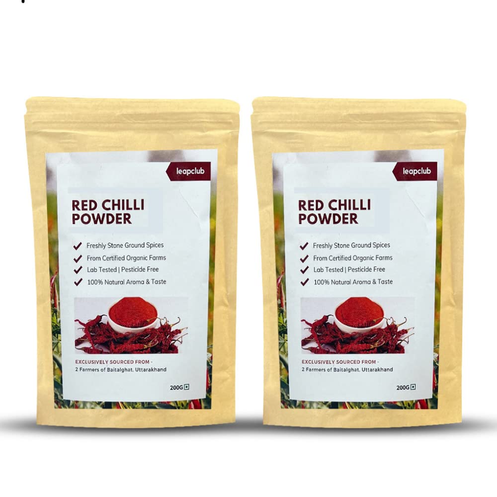 Leap Club - Stone Ground Chilli Powder (200 g) | Pack of 2| Lal Mirch Powder | 100% Organic | Chemical Free & Pesticides Free | No Artificial Colour | Rich Flavour (B0BFBSVCXR) Amazon Price History, Amazon Price Tracker