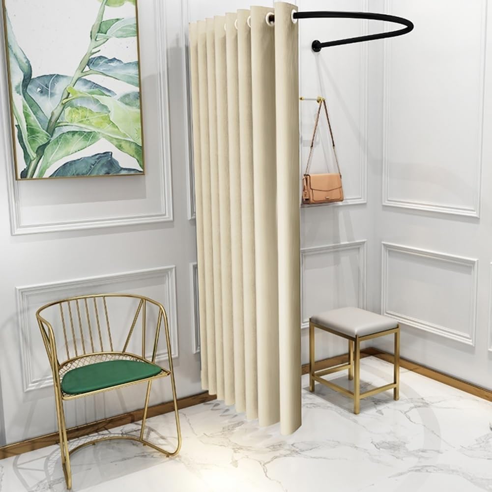 Stojaki ekspozycyjne Przymierzalnie Ścienne przebieralnie z tkaniną zaciemniającą, imprezy barowe Plaża Basen handlowe Namioty parawanowe(Beige,100x95cm/39.4inx37.4i)
