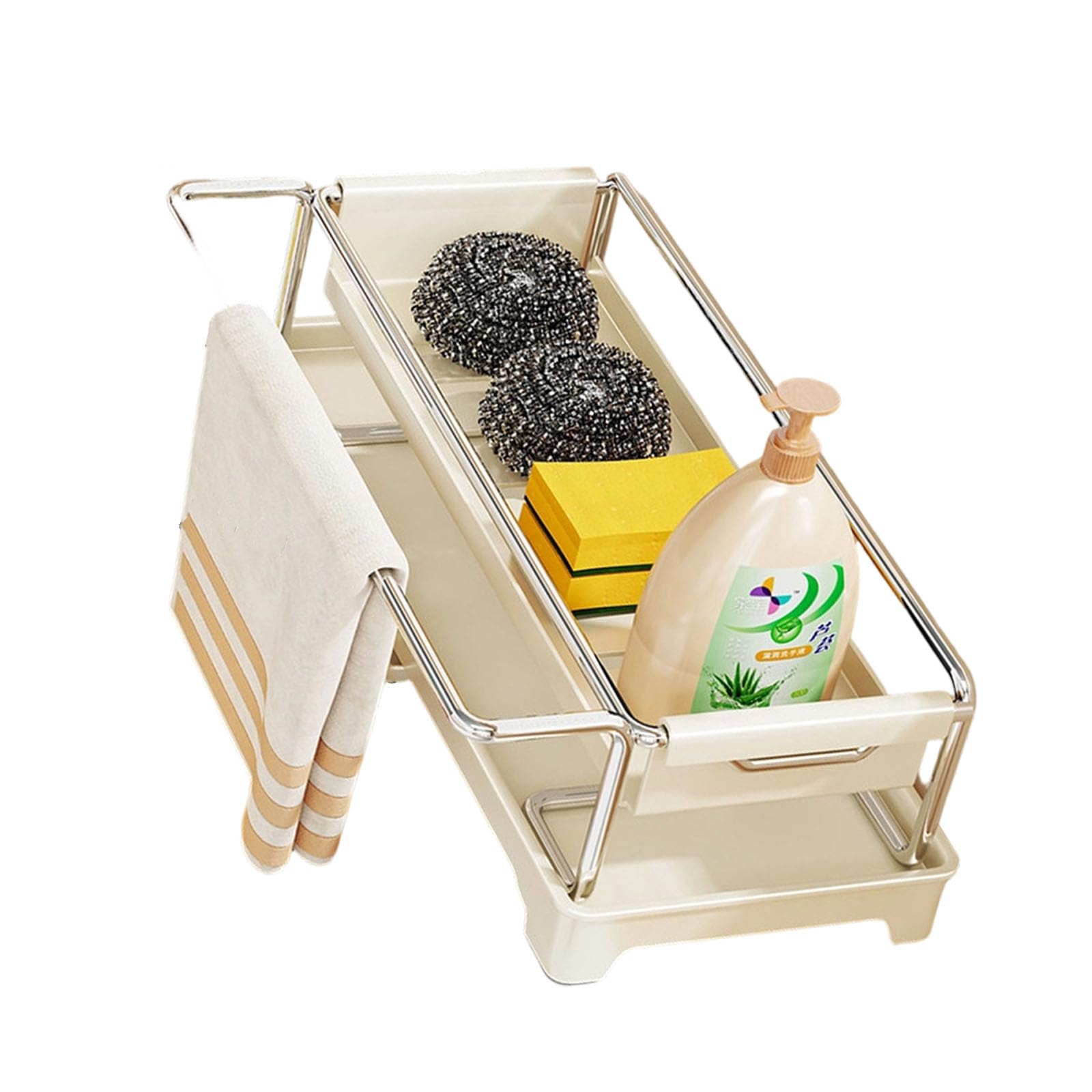 Kaeltsyn Strong Stainless Steel Cloth Stand for Sink with Easy Setup and Small Footprint Rust Proof Planner