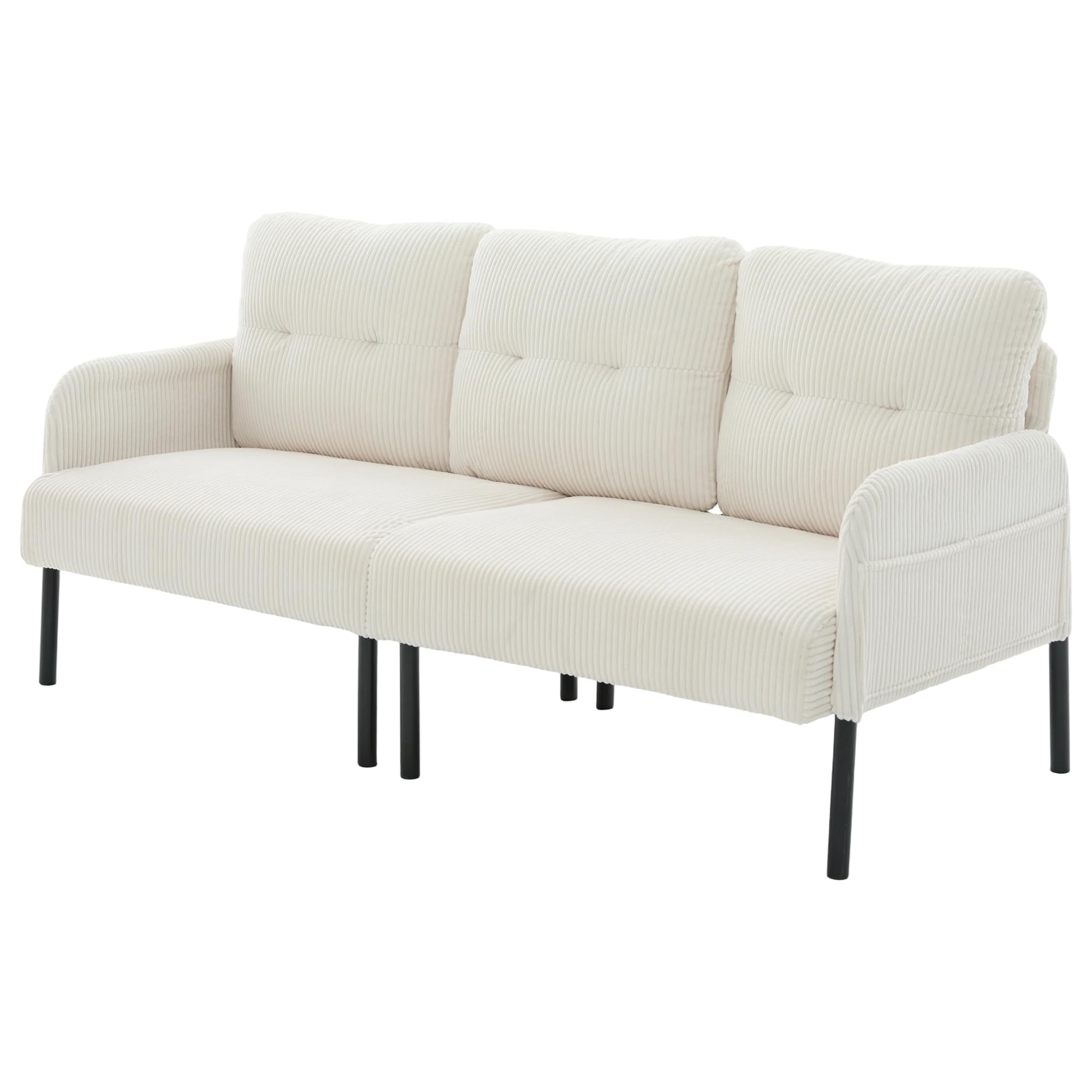 Ball & Cast 171cm Loveseat Sofa Beige, Comfy Corduroy Couch with Spring Cushion, 2 Seater Sofa with Solid Wood, Sofa Couch with Deep Seat, Sofa for Bedroom, Loveseat for Living Room, Beige