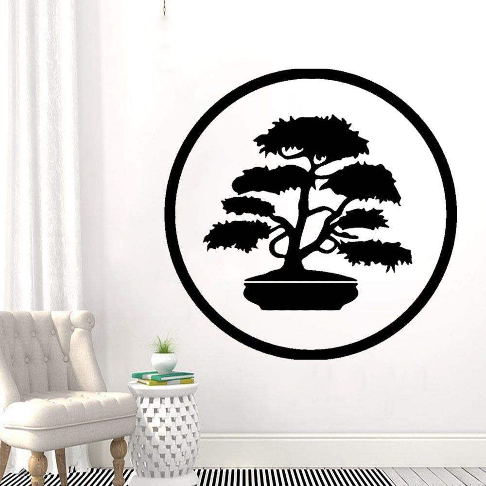 Amazon.de: NSRJDSYT Bonsai Alter Baum innerhalb Kreis Silhouette Wandtattoo  Kunst Natur Bume und Blumen Home Wohnzimmer Dekoration 42x42cm