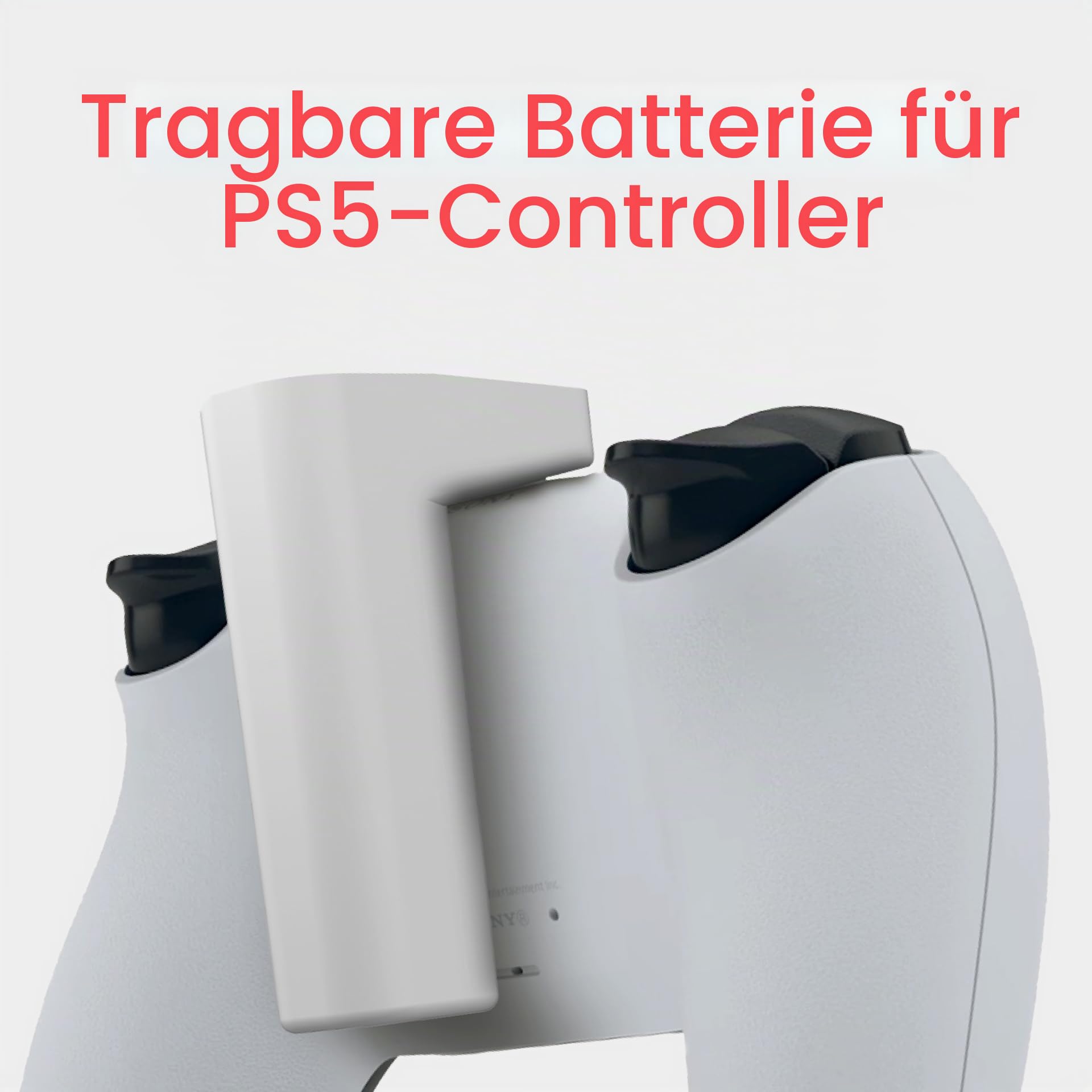 Remotto5 - PS5 Controller-Ladegerät Kabelloses, Tragbarer Akku für DualSense, Play während des Aufladens, Lange Akkulaufzeit, +12 Stunden Akkulaufzeit, PS5 Zubehör