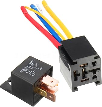 JD2912 DC12V 80A Five-pin Automotive Relay Foot Width 9.3 with Socket and Wire Size 12VDC Five Wire with seat