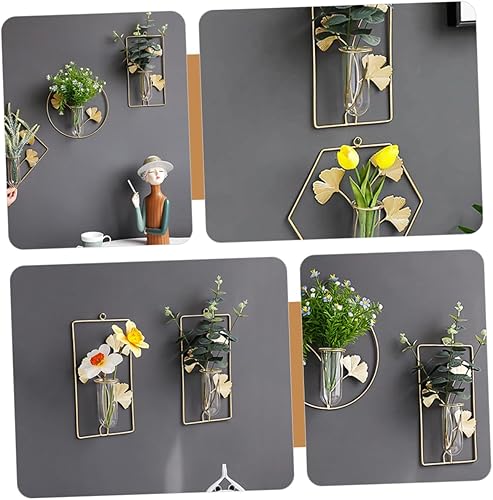 Miniatura 2 de YARNOW Jarrón colgante de pared, decoración de pared, adorno de cristal montado en la pared, adorno para el hogar