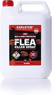 Karlsten Flea Killer - Fast Acting Elimination of Fleas, kills on Contact Formulated for Use On Fleas Indoor and Outdoor Flea Spray Killer - 5 Litre