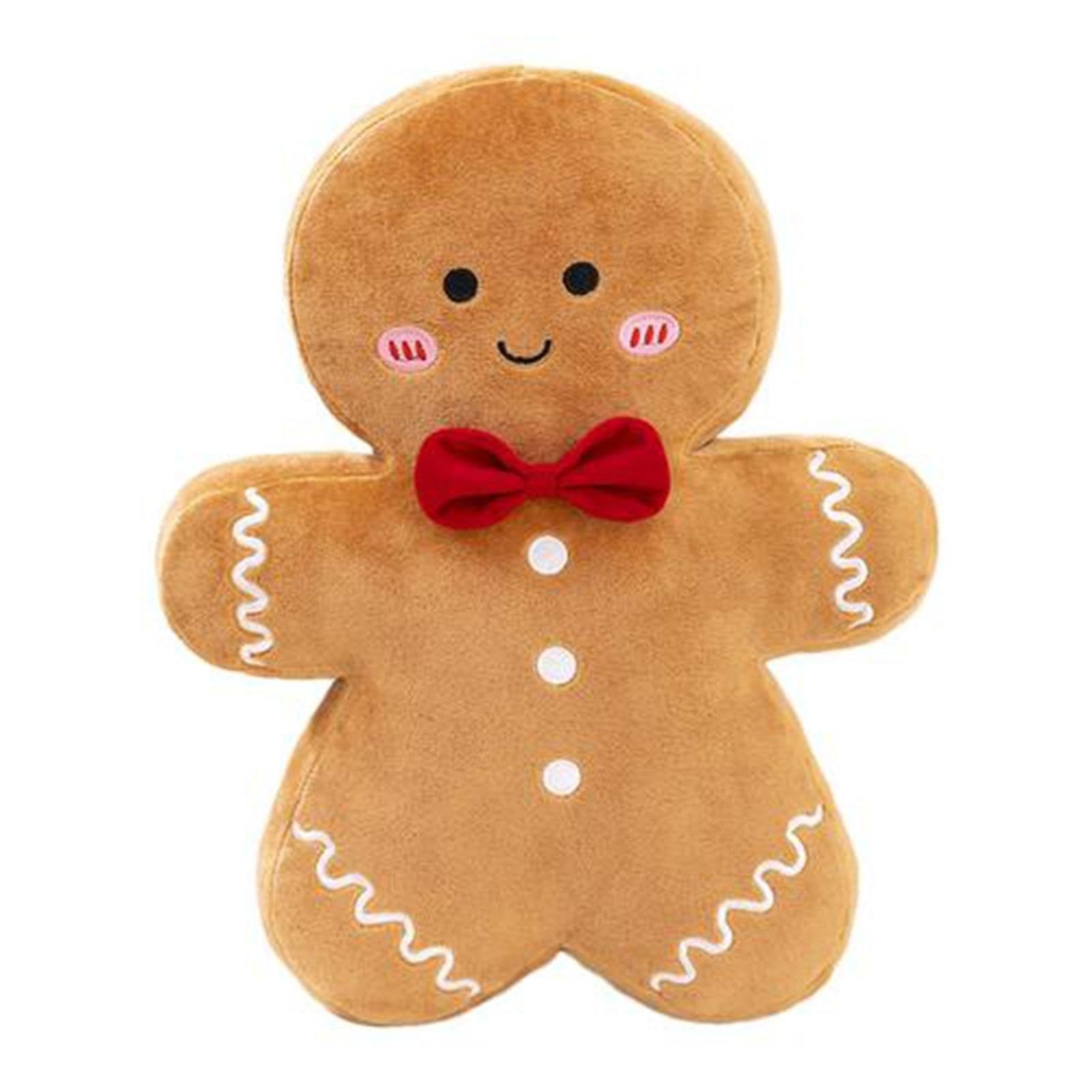 Bambola di peluche natalizia Albero di Natale carino Omino di pan di zenzero Cuscino per bambola Morbido cuscino per divano Ornamento Soffice cuscino per animali di peluche di cartone animato Vacanza