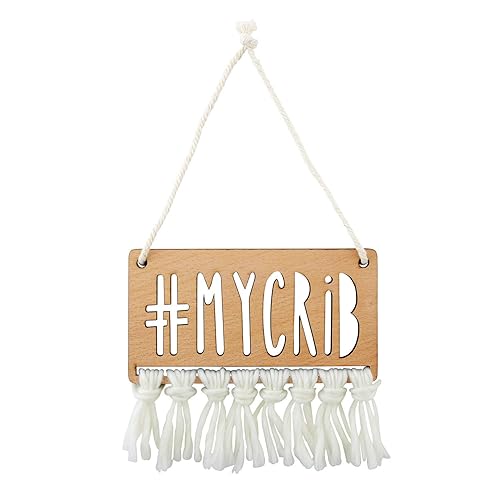 Stephan Baby Letrero colgante de madera de haya para guardería, My Crib