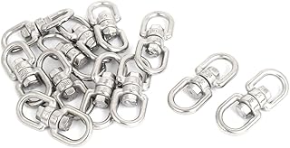 Aexit 4mm Thickness Hooks 304 Stainless Steel Double End Chain Swivel Boat Sea Anchor Screw-in Hooks 12 Pcs