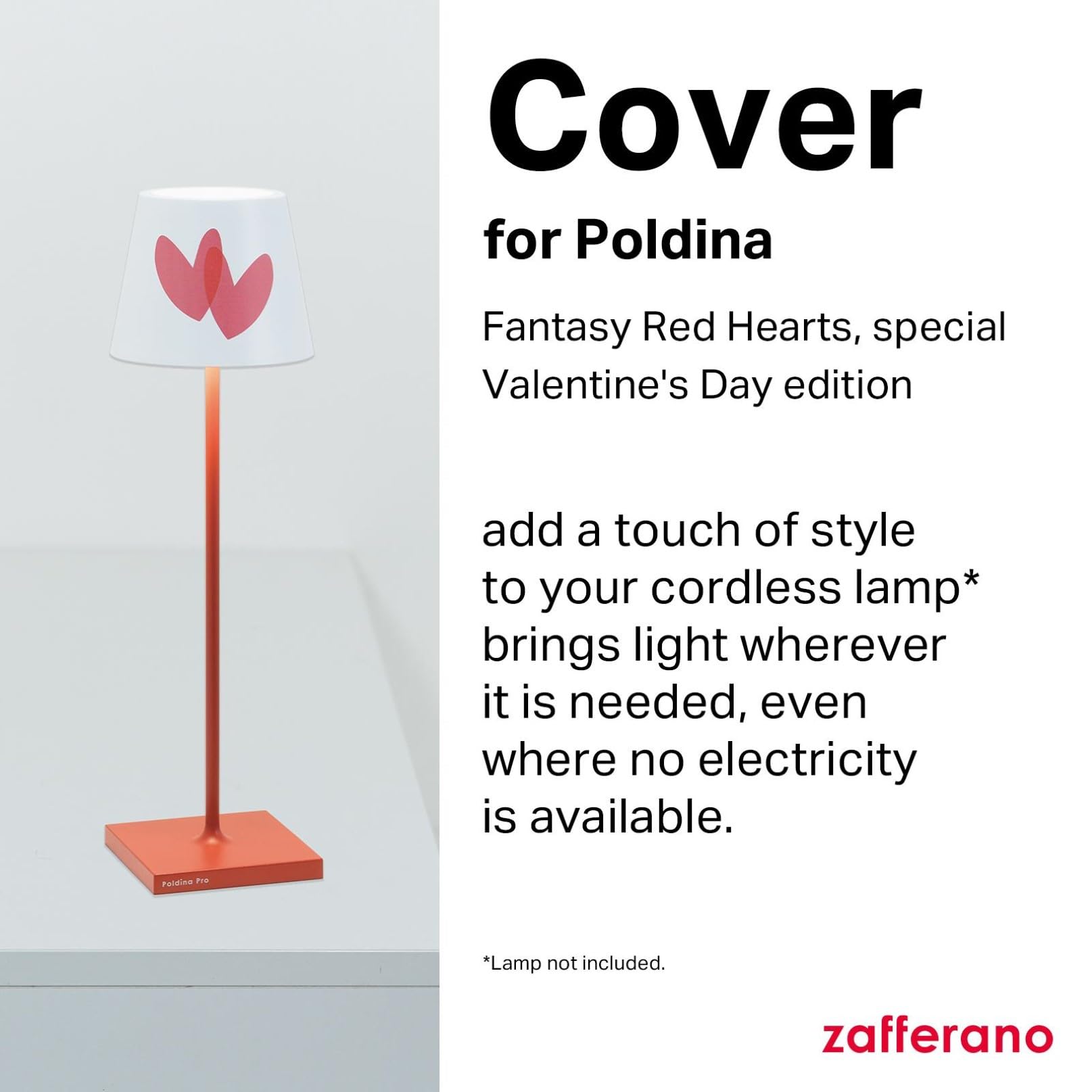 Zafferano, Poldina Cover Special Valentine's Day Edition, Metal Lampshade for Table Lamp Compatible with Poldina Lamps - Image 2