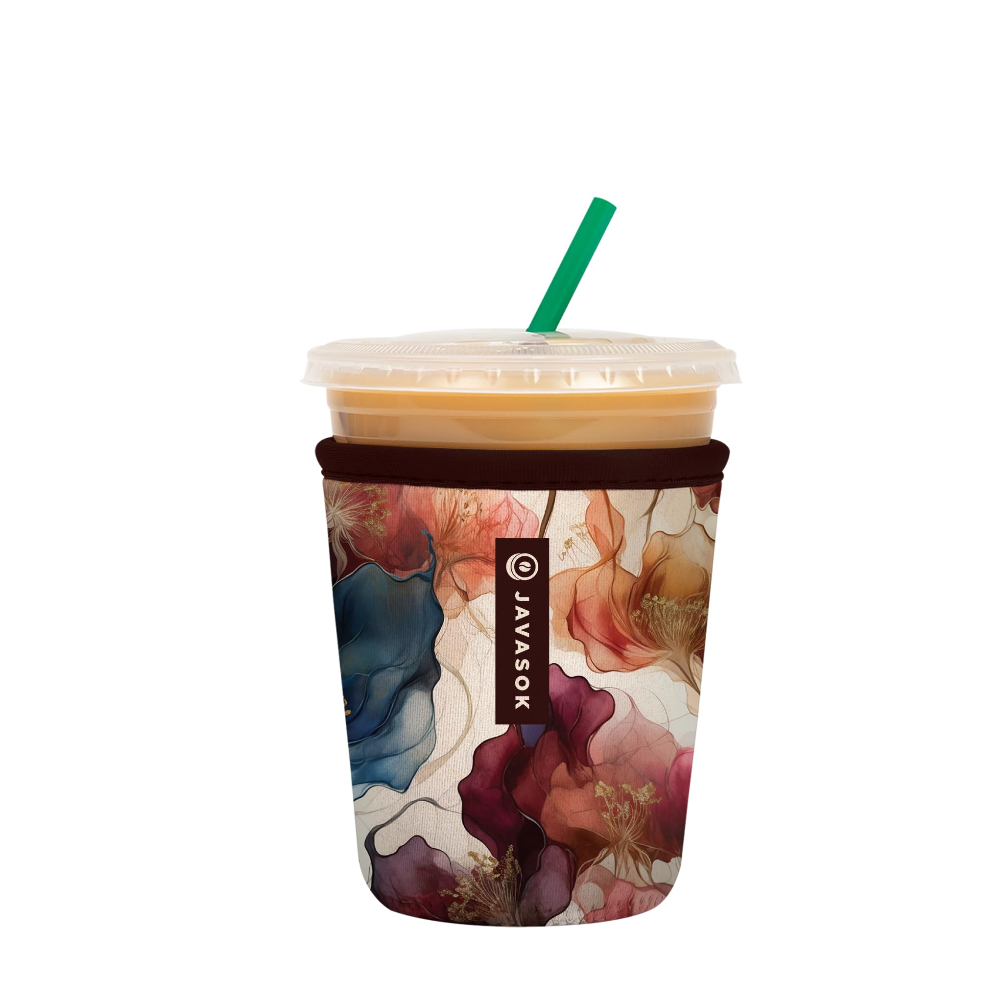 Sok It JavaSok Iced Coffee &amp; Cold Soda Insulated Neoprene Cup Sleeve (Watercolor Whisper, Small: 16-20oz)