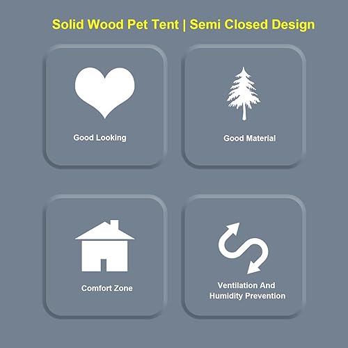 Miniatura 9 de HEEPDD Tienda de campaña tipi para mascotas, cama tipi para perros, casa de cachorro, plegable, material de fieltro, cama para gatos y perros con