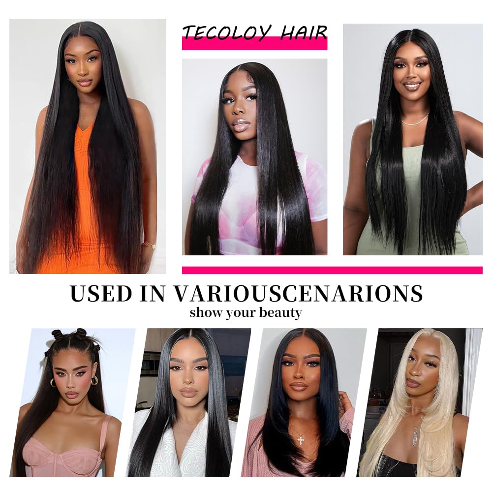 Wigs Human Hair Straight Lace Front Human Hair Wig Pre Plucked 13x4 HD Transparent Lace Frontal Straight Human Hair Wigs for Women with Baby Hair Glueless Natural Black 22 Inch