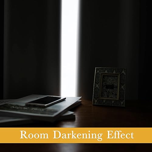 Miniatura 220 de RYB HOME Juego de 2 paneles de cortinas opacas grises de 63 pulgadas de largo, cortinas sólidas resistentes para oscurecer la habitación
