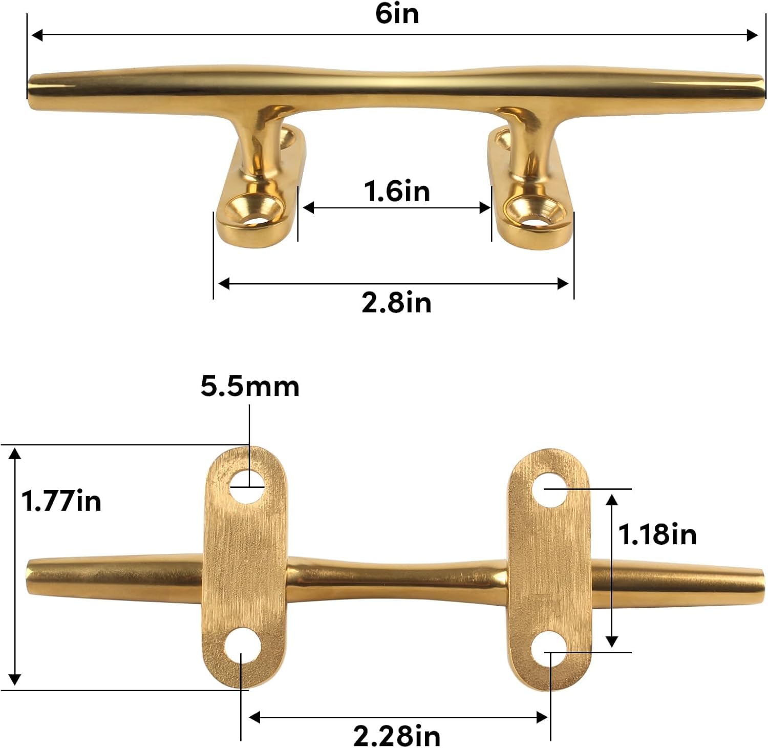 VEITHI Lot de 1,2/5/15,2 cm – Crampons en acier inoxydable 316 pour bateau, terrasse, décoration nautique (lot de 1, 2, 4, 6, 8)