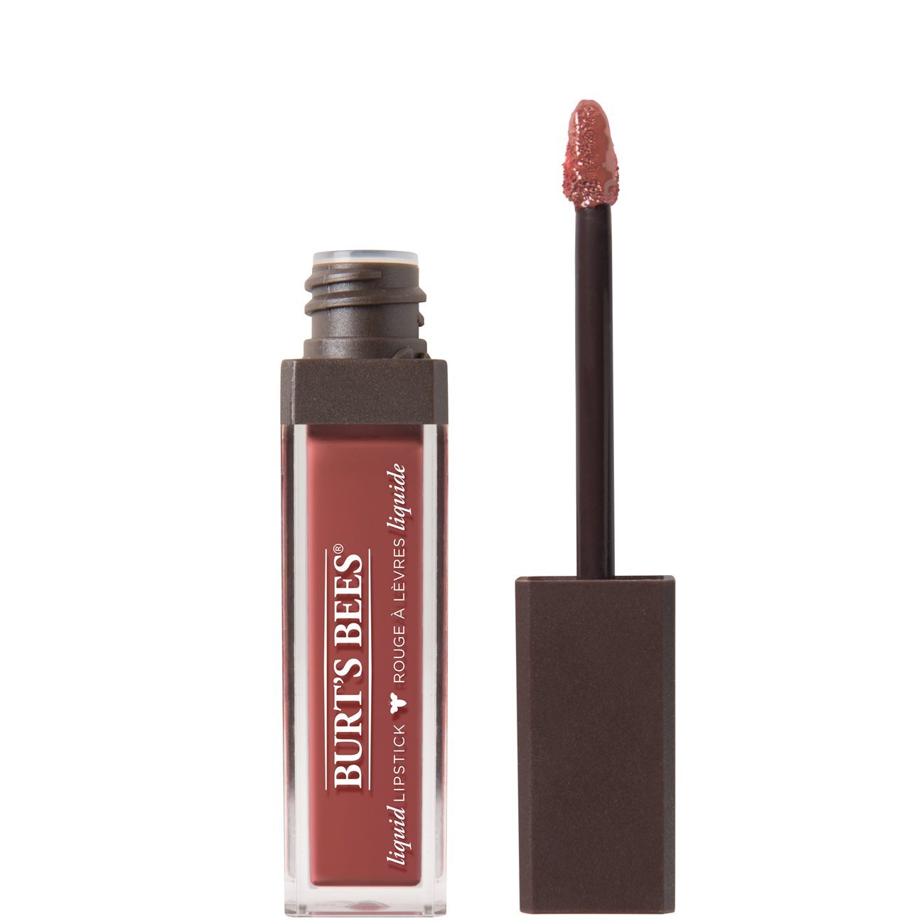 100% Natural Glossy Liquid Lipstick, Tidal Taupe, 1 Tube