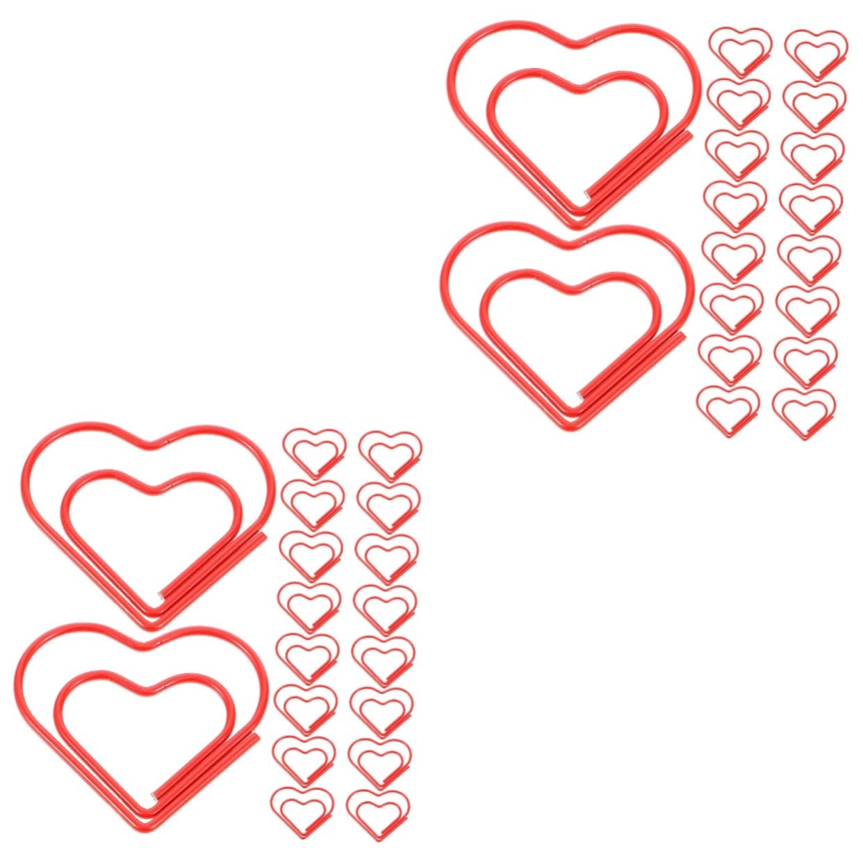 Tofficu 200pcs Heart Paperclips Love Heart Paper Clips Marking Bookmark Pin Stationery Office Accessories for Paper Fasteners and Valentine Craft
