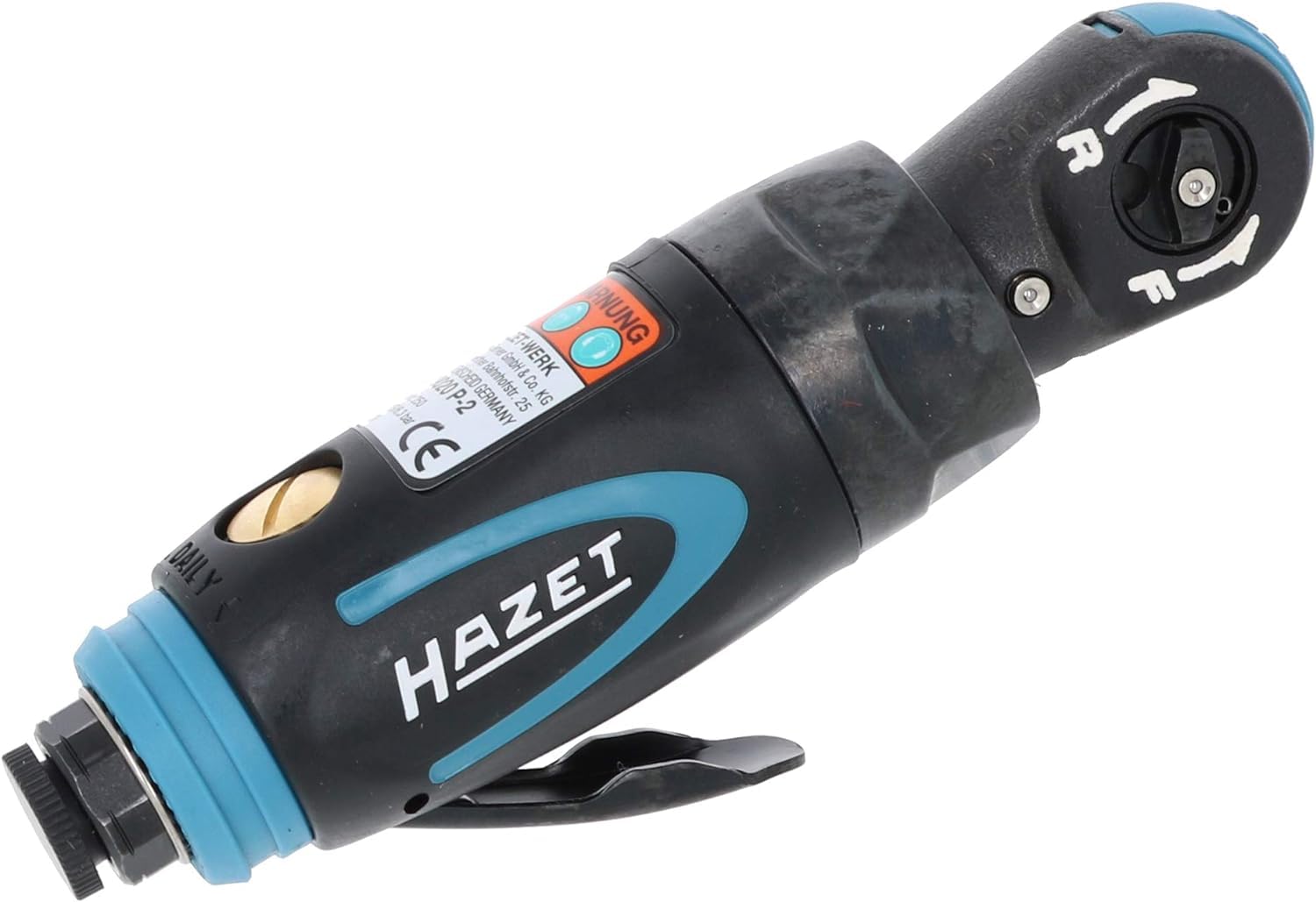 HAZET mini wkrętak z grzechotką 9020P-2 I krótka konstrukcja, 250 obr/min, niski poziom wibracji, napęd kwadratowy 6,3 mm (1/4 cala) I do ręcznego dokręcania z momentami obrotowymi 6