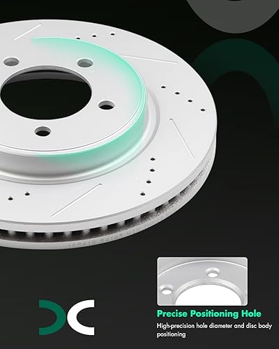 Miniatura 1161 de Kits de frenos y rotores, rotores de freno SCITOO y 8 pastillas de cerámica para 08-12 para Chrysler Town & Country, 08-12 para Dodge Grand Caravan