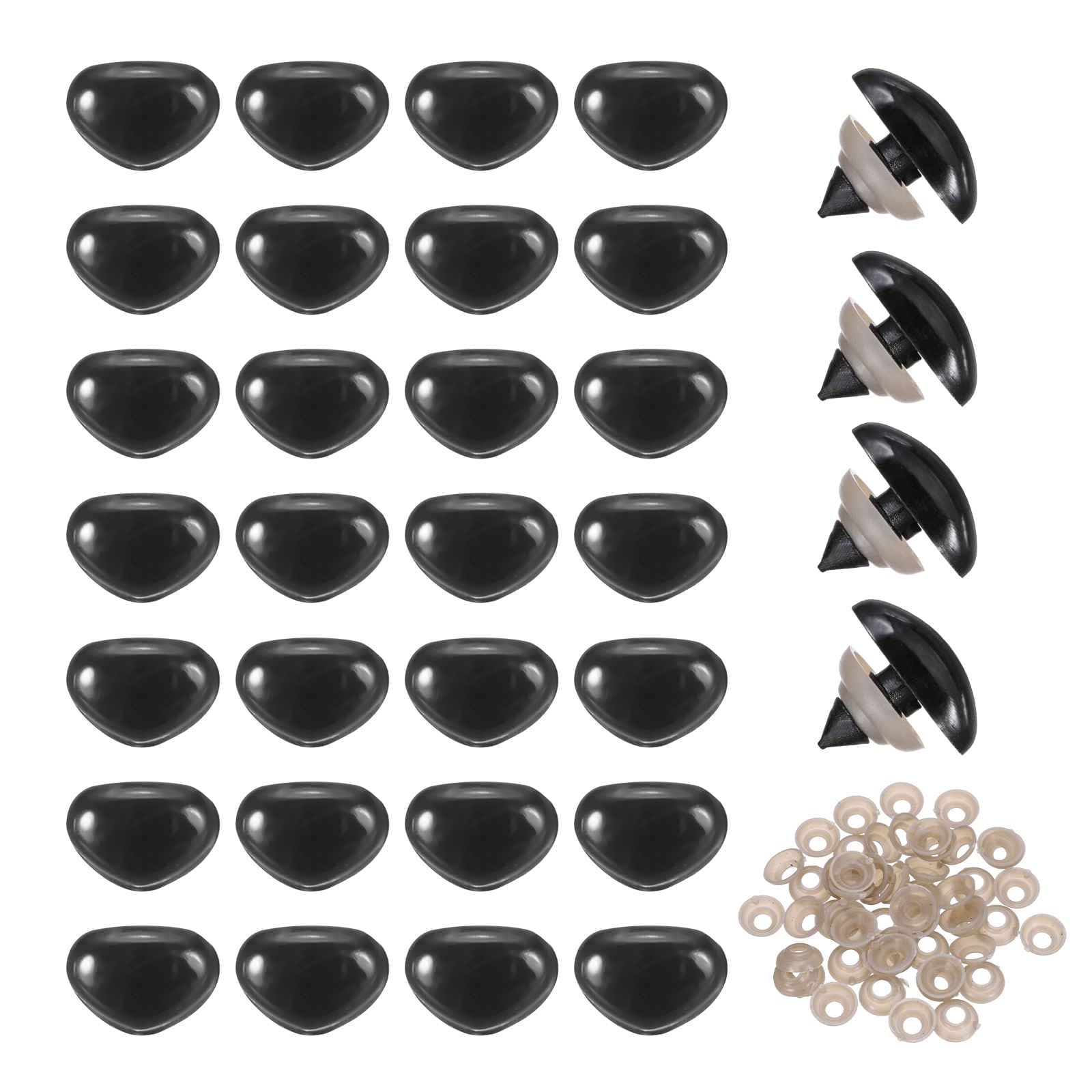 MECCANIXITY 50set 15mm Large Plastic Triangle Safety Noses Black with Washer for Crochet Stuffed Animal Doll Craft Puppet Plush Toy Bear-image-45