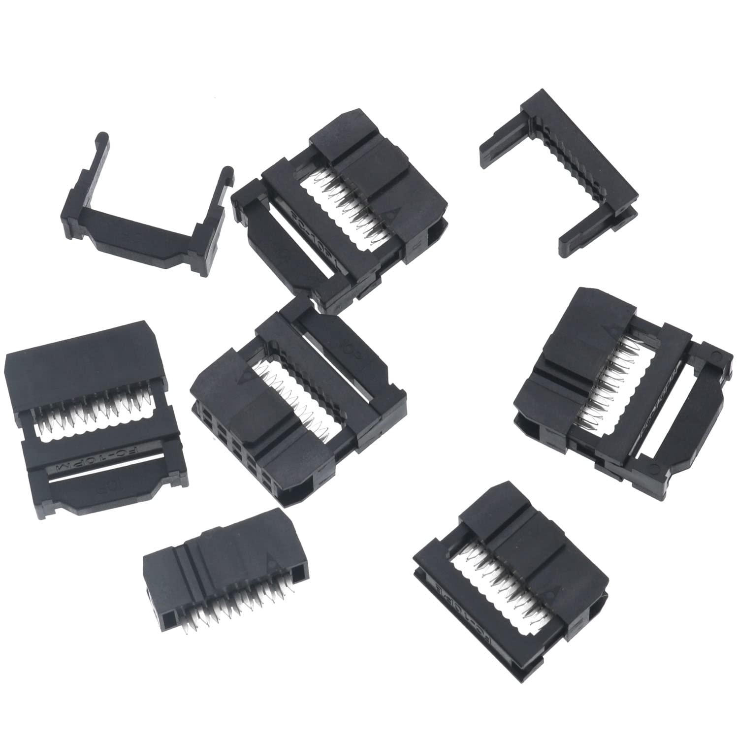 10-Pin Male IDC Flat Ribbon Cable Connectors – 10-Pack, 2.54mm Pitch (CablesOnline)