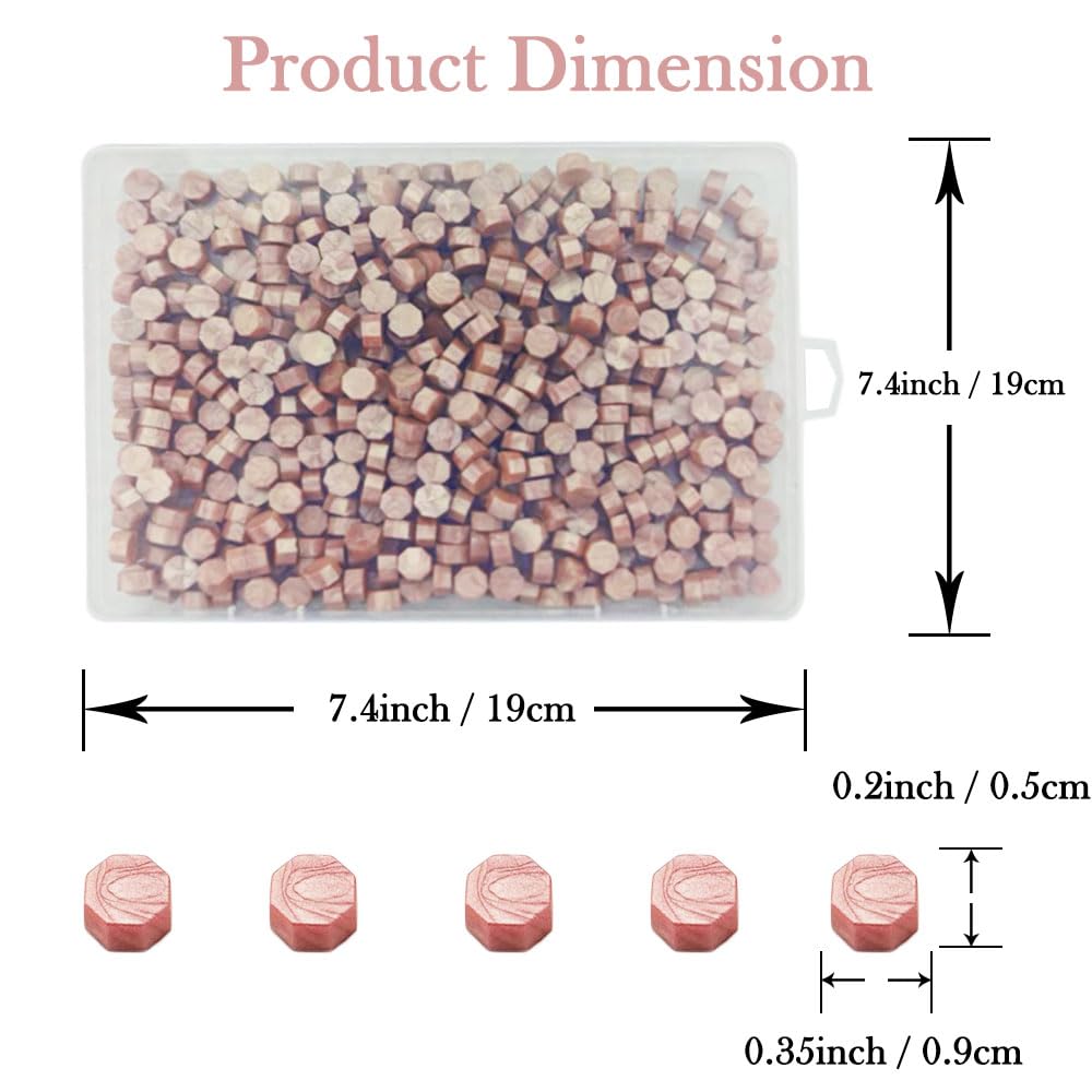 Ioggtser Octagon Sealing Wax Beads for Seal Stamp - 560 PCS for Making Wax Seals for Wedding and Party Invitations (Rose Gold) - Image 3
