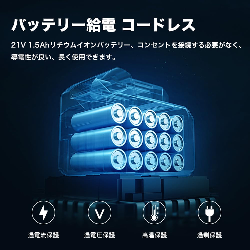 Amazon.co.jp: ブロワー 充電式 21V 1.5Ahバッテリ一*2付き ブロワ