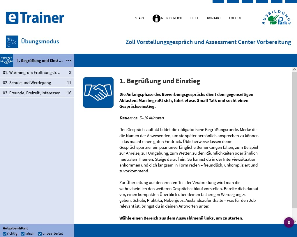 Zoll Vorstellungsgespräch und Assessment Center Vorbereitung | Online-Trainer + Buch (AZO) | Die häufigsten Fragen, die besten Antworten | Interview, Vortrag, Rollenspiel, Postkorbübung & Co.