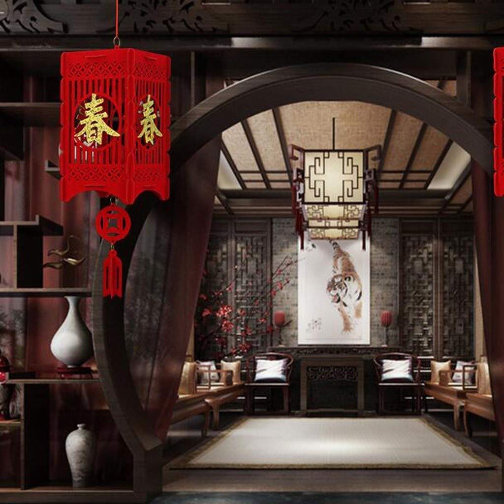 Chinesische Fest- und Feierlaterne Viel Glück Chinesische Rote Laterne Vliesstoff 3D Laternendekoration Handgemachte Laterne für Heimdekoration Traditionelles Frohes Neues Jahr Geschenk Festivals