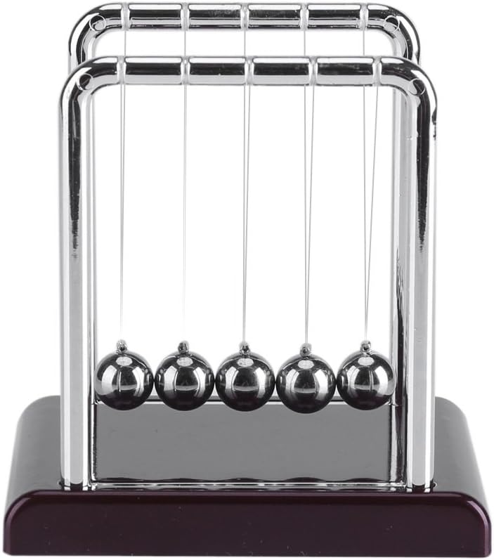 TOPINCN Small Newtons Cradle, 5 Physical Swinging Balls Educational Toy Balance Magnetic Ball Home Office Desk Fun Decor Birthday Gifts