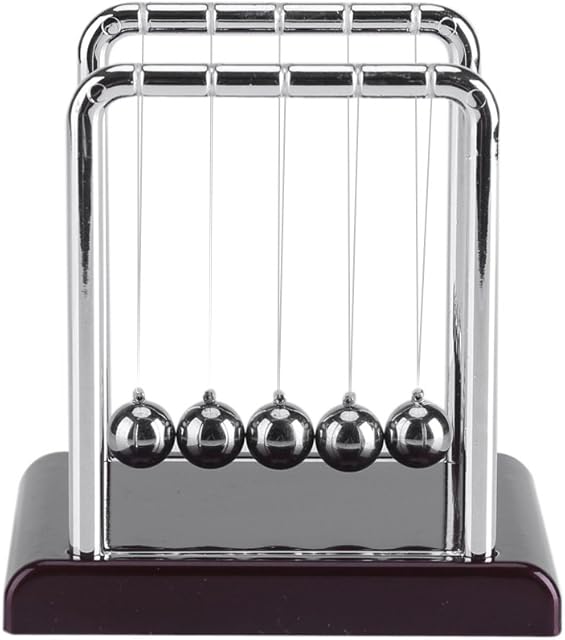 TOPINCN Small Newtons Cradle, 5 Physical Swinging Balls Educational Toy Balance Magnetic Ball Home Office Desk Fun Decor Birthday Gifts