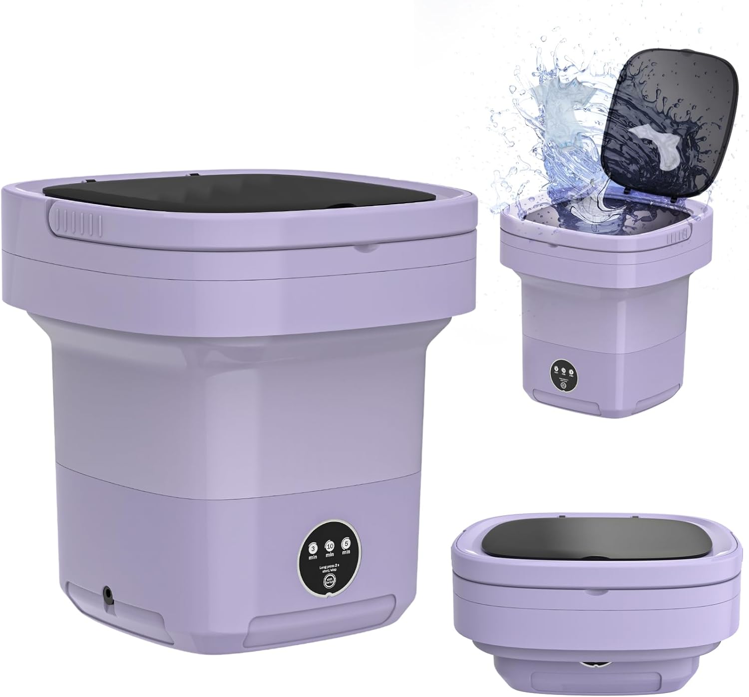 Portable Washing Machine, 11L Large Capacity Mini Washer for Underwear & Socks, Compact Travel Washer for Apartment, RV, Camping, and Laundry