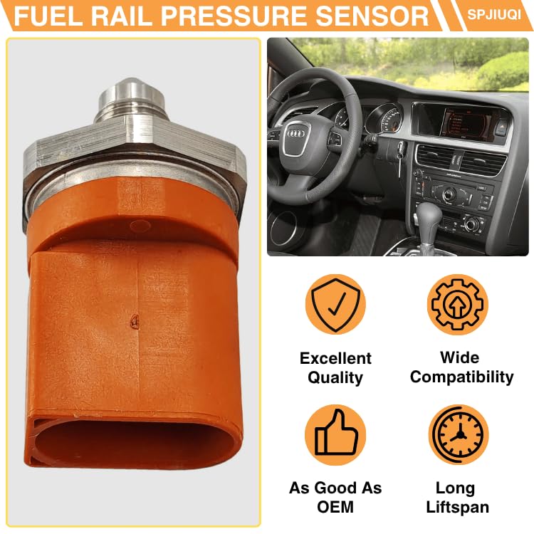 0261545050 0261545051 0261545113 Fuel Rail Pressure Sensor for Audi A1 A5 A5 Quattro Q3 Q3 Quattro S6 S7 S8 Volkswagen Amarok Golf Passat Sharan Tiguan Touareg Caravelle Transporter 06J906051
