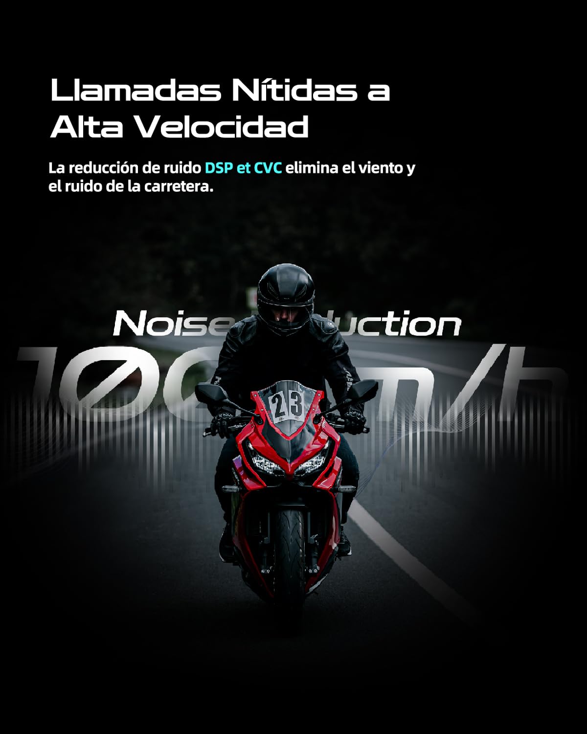 BLAISE GT Intercomunicador Casco Moto, 2 Vías Intercomunicador Moto 1000m