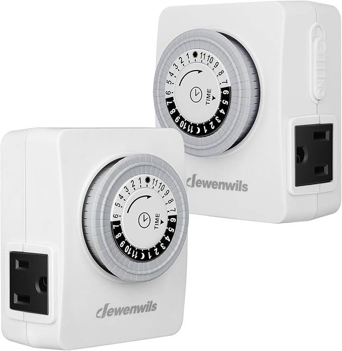 DEWENWILS 24Hour Indoor Mechanical Outlet Timer, Timers for Electrical