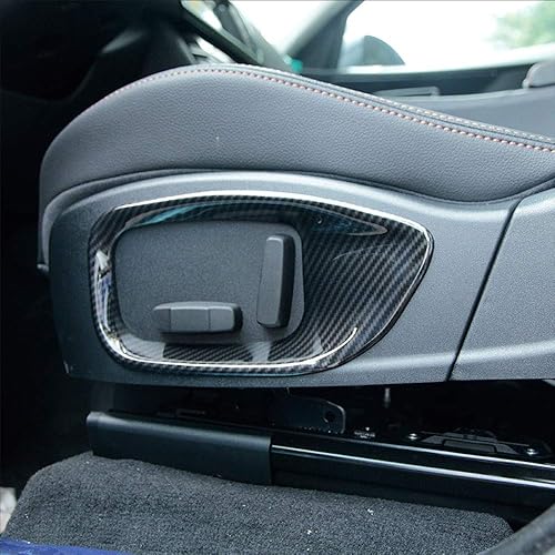Miniatura 2 de YIWANG Cubierta de marco de botón de ajuste de asiento de coche estilo fibra de carbono para Jaguar XEF-PaceXFLXF 2016-2018 Car styling 2 unids