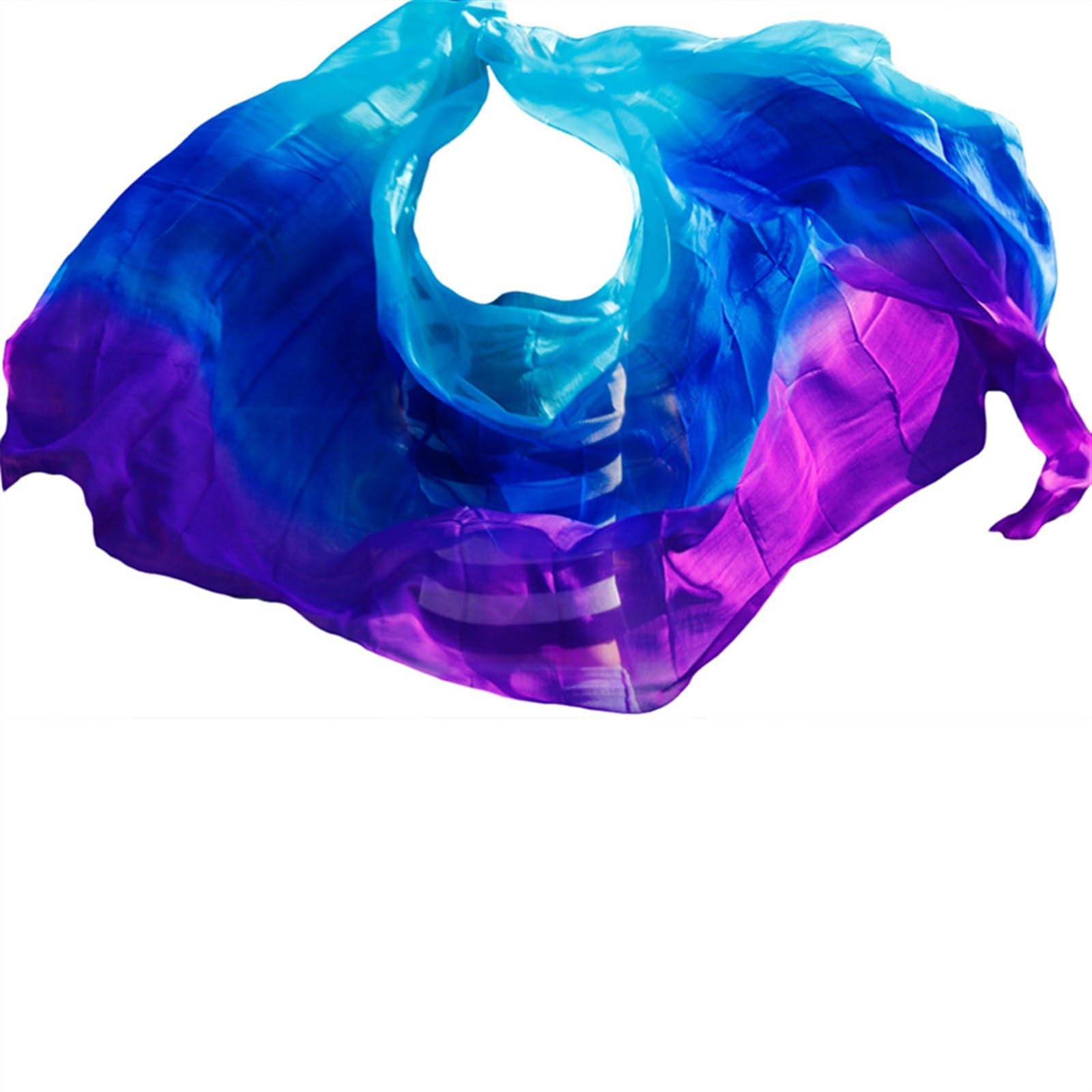 Voiles de soie de danse du ventre dégradé rose de haute qualité 250cm - 8