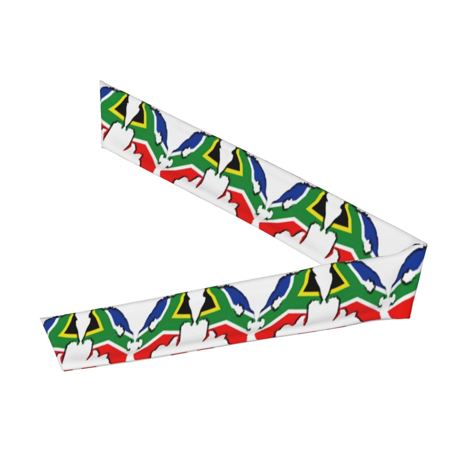 Fascia per la testa con stampa mappa della bandiera del Sudafrica, unisex, fascia per il sudore per adulti, traspirante, per allenamento, corsa, allenamento, yoga