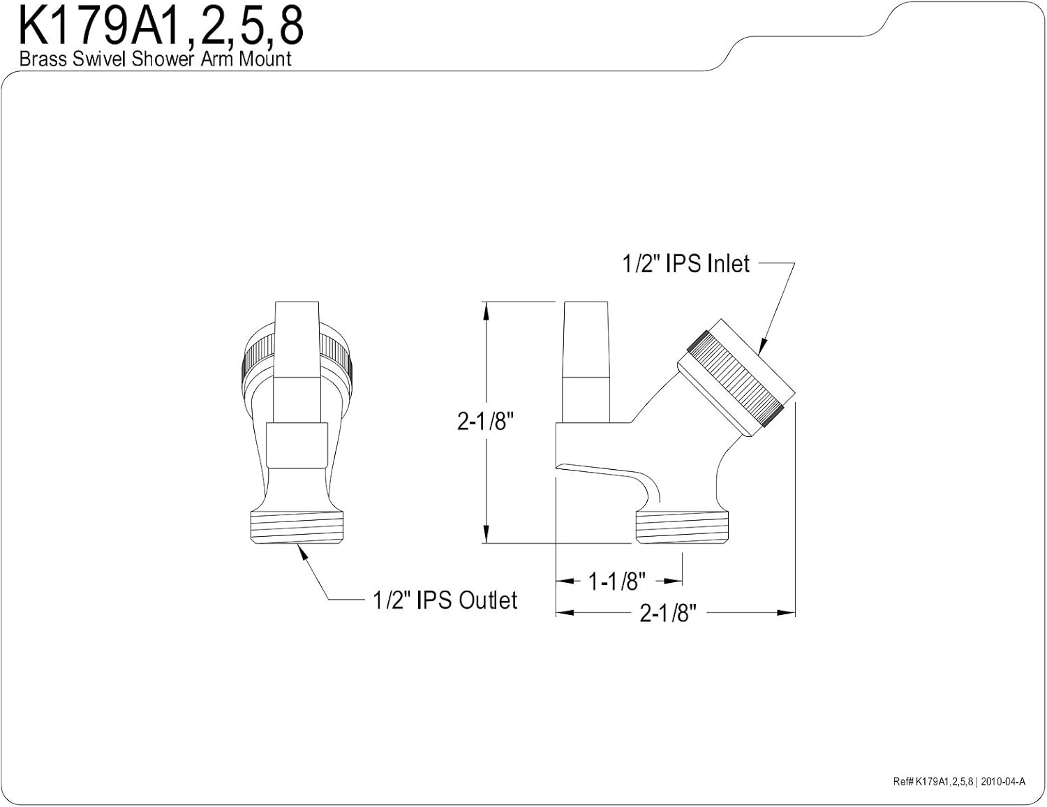 Kingston Brass K179A8 Designer Trimscape Showerscape Handheld Shower Pin Wall Hook with Hose Outlet, Brushed Nickel