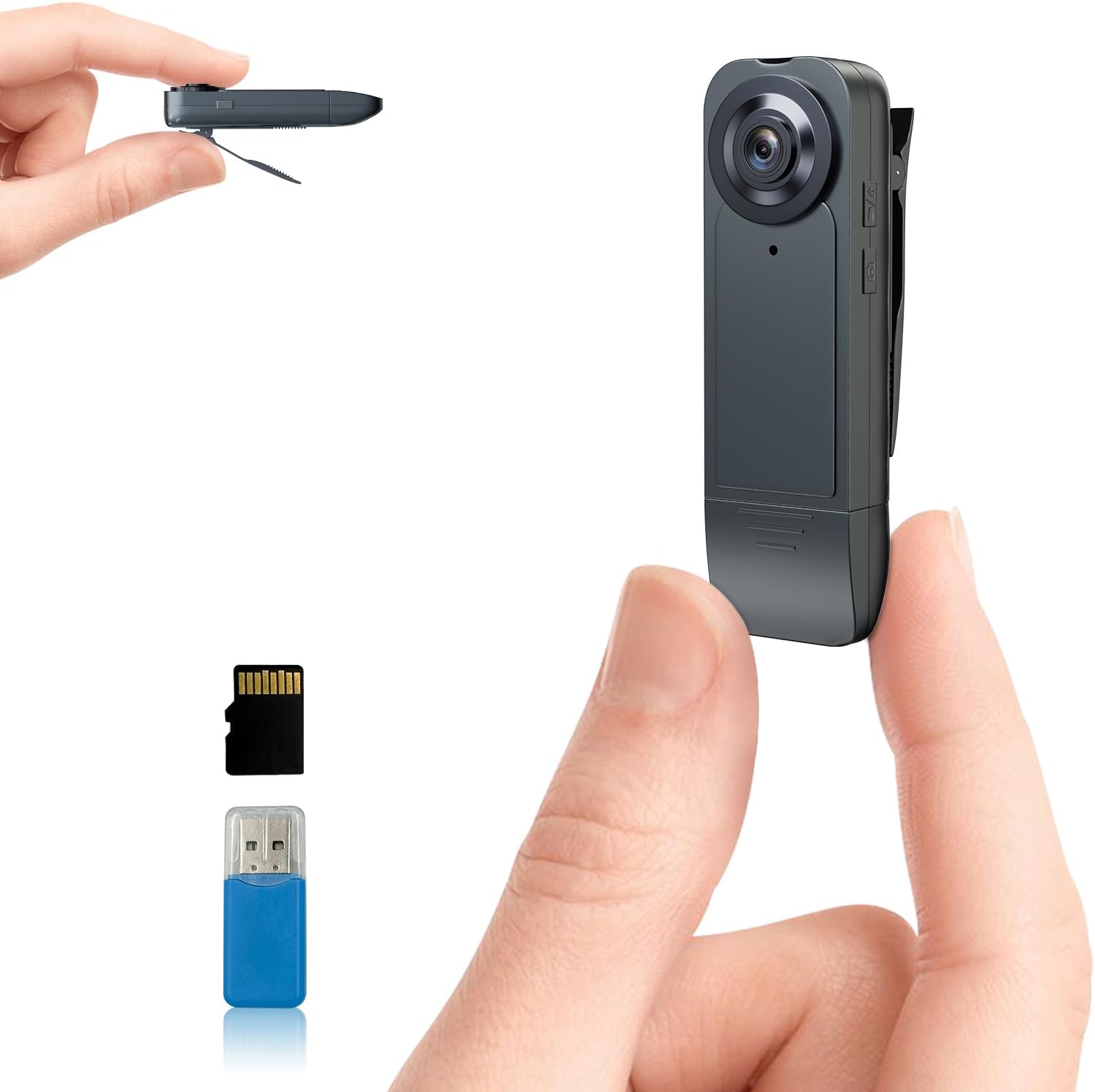 Mini Body Camera 1080P HD Bodycam with Night Vision 64GB Card 1000 mAh 6HR Battery Life Wearable Camcorder for Daily Records, Cycling, Delivery/Serving Jobs