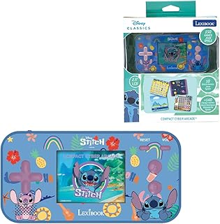 Disney Stitch - Compact Portable Cyber Console, 150 Games, Color LCD Display, Battery Operated, JL2367D