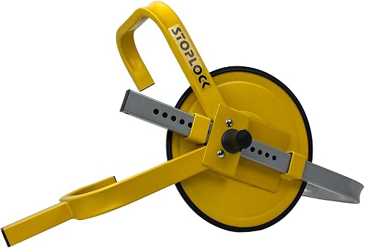 Stoplock Wheel Clamp HG 400-00 - Anti-Theft Lock Device for Small-Wheeled Cars Caravans Trailers with 13" to 15" Wheels, Yellow