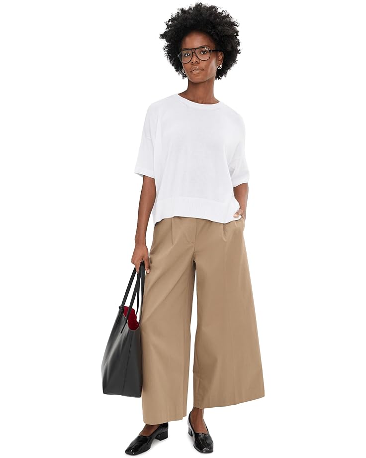Eileen Fisher Peruvian Cotton Blend Crew Neck Elbow Sleeve Sweater - #2 of 5