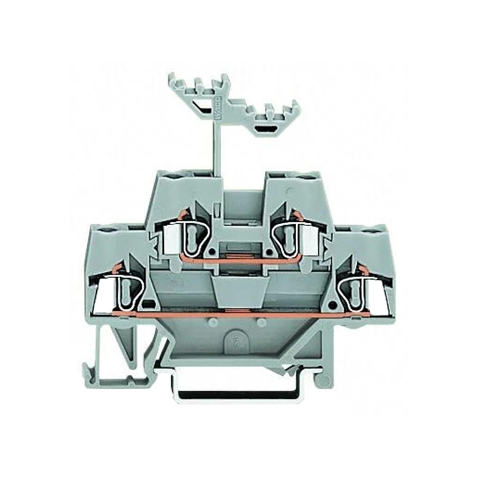 Borniers à deux étages 280-519 connecteur rail DIN bloc jonction gris - 2